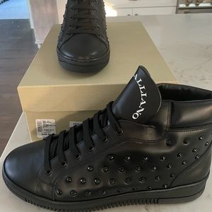 New with box Men’s John Galliano Studded Leather Sneakers size 11 euro 44